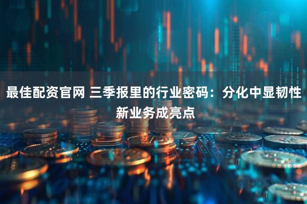 最佳配资官网 三季报里的行业密码：分化中显韧性 新业务成亮点