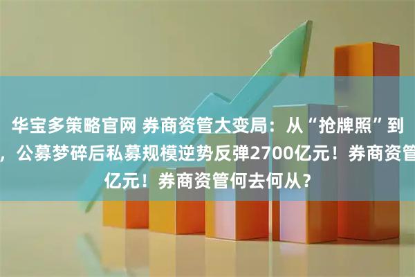华宝多策略官网 券商资管大变局：从“抢牌照”到“撤申请”，公募梦碎后私募规模逆势反弹2700亿元！券商资管何去何从？